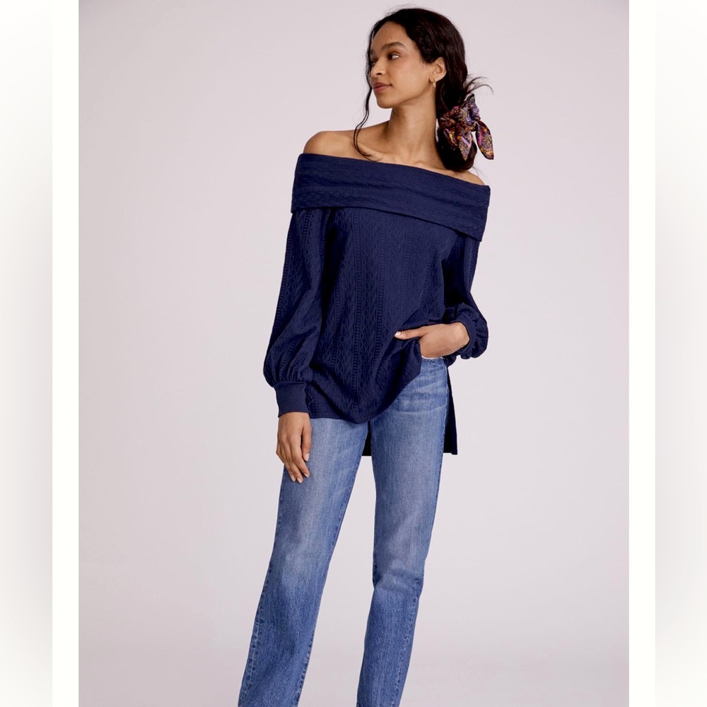 Anthropologie off the shoulder pullover top
